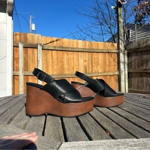 Women's Naomi Wood Wedge Heels Universal Thread size 7.5 y2k spring summer chunk